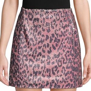 Free people pink cheetah skinny sequin mini